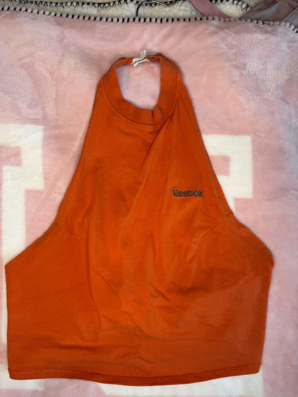 Vintage Reworked Reebok Orange Tie-Back Halter Top